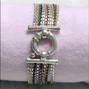 Sterling Silver Multi Color & Strand Bracelet
